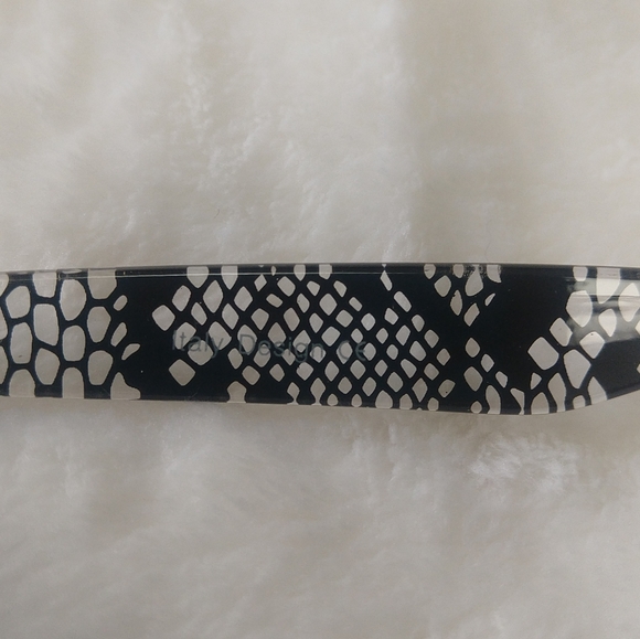 Retro UV 400 Snakeskin Print Sunglasses Black - Picture 4 of 8